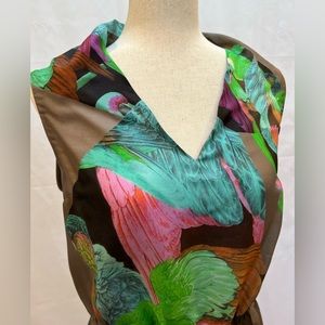 Vintage Dries Van Noten two toned macaw dress size 38